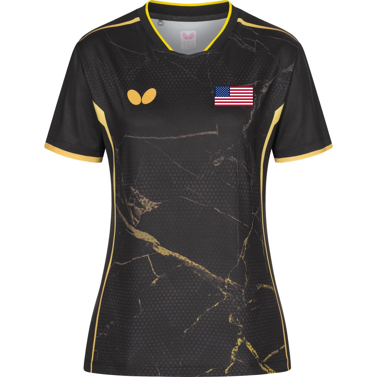 Butterfly Table Tennis 2024 Team USA Lady Shirt - Black - Front